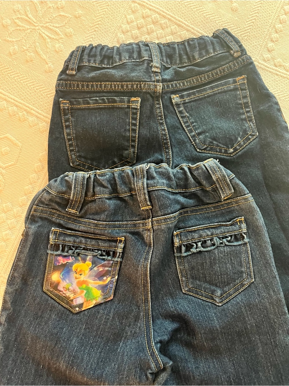 Jeans Bundle Girl’s 6X/7 Disney Tinker Bell Dark Blue Denim Pink Accents